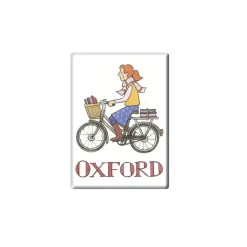 Outlet Alison Gardiner Cycling Student Girl, Oxford Fridge Magnet