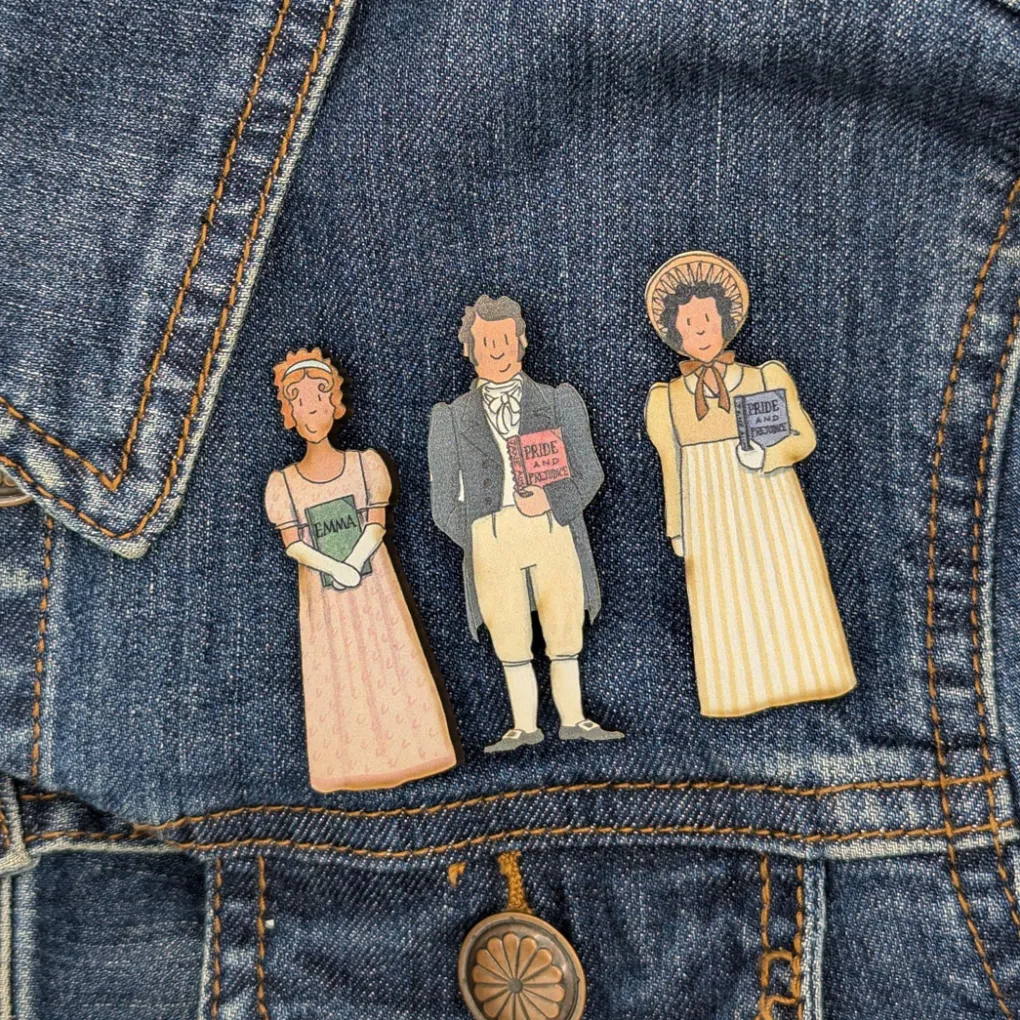 Alison Gardiner Jane Austen Set of 3 Pin Badges