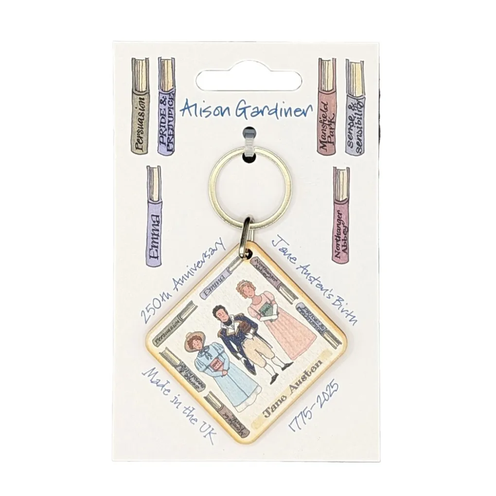 Hot Alison Gardiner Jane Austen Wooden Keyring