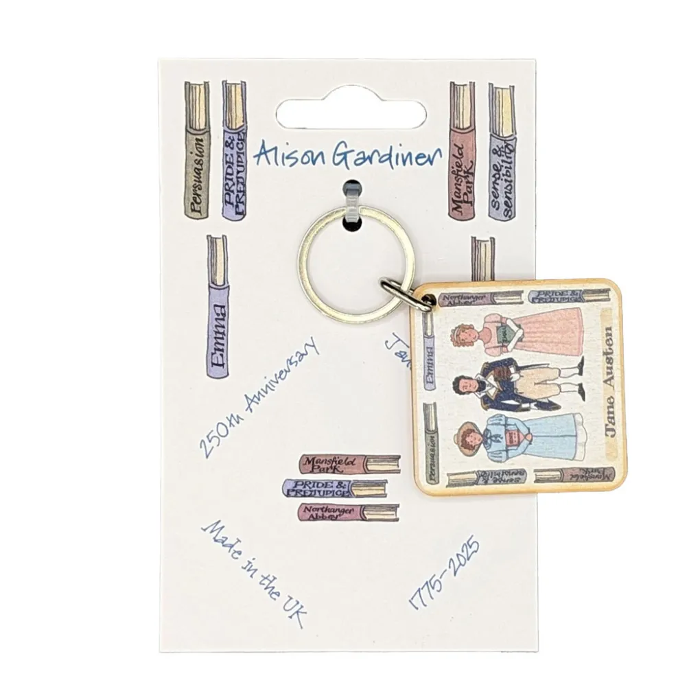 Hot Alison Gardiner Jane Austen Wooden Keyring