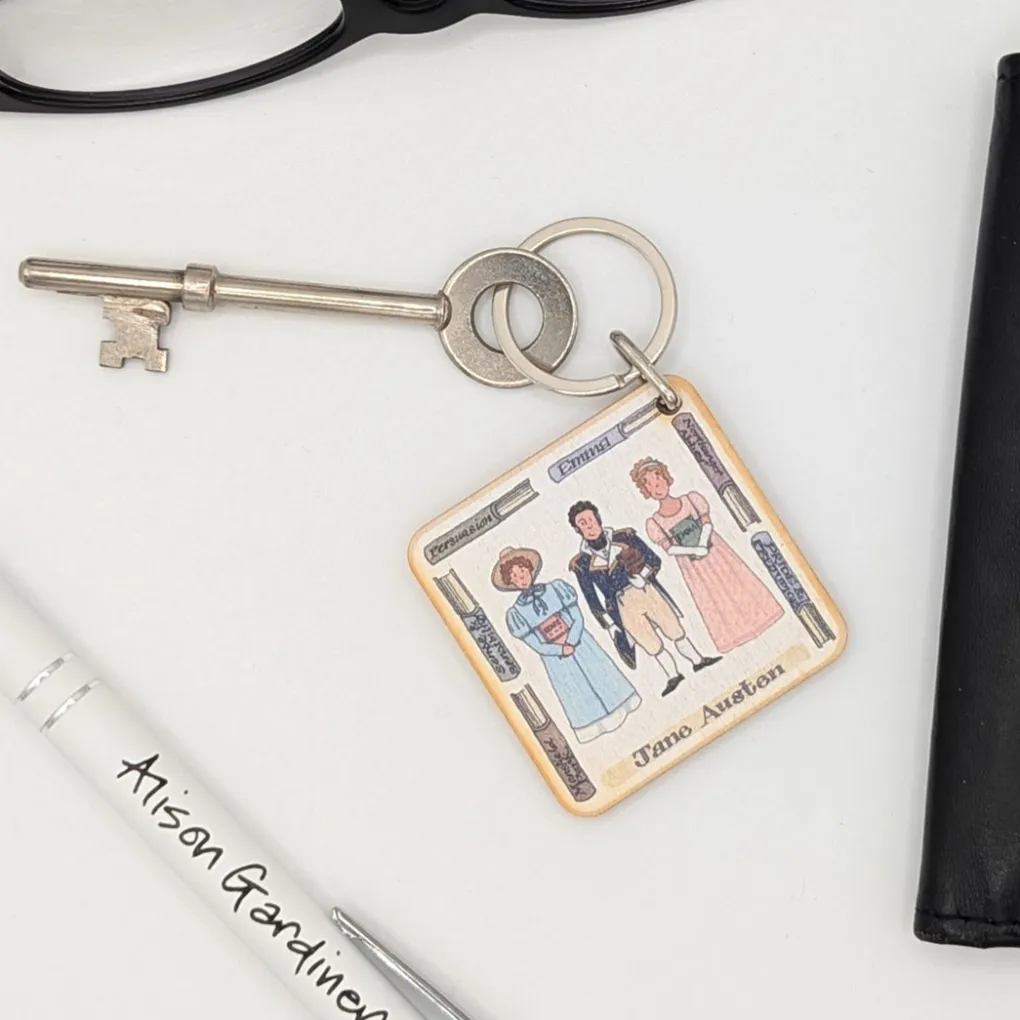 Hot Alison Gardiner Jane Austen Wooden Keyring