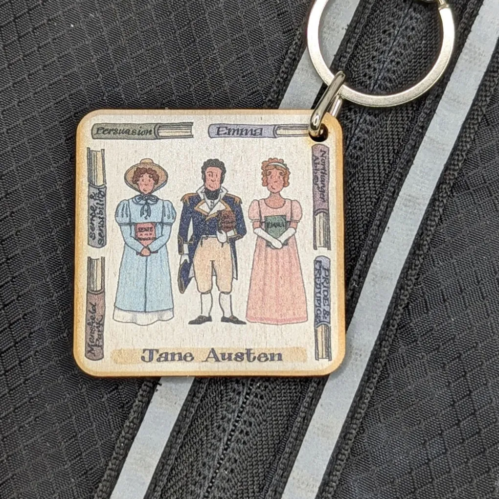 Hot Alison Gardiner Jane Austen Wooden Keyring