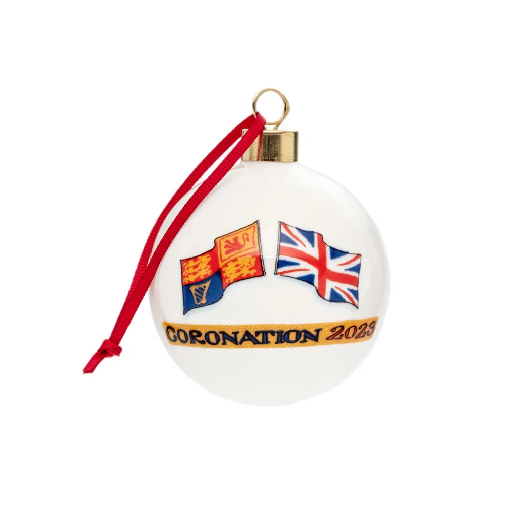 Clearance Alison Gardiner King Charles III Coronation Fine Bone China Bauble
