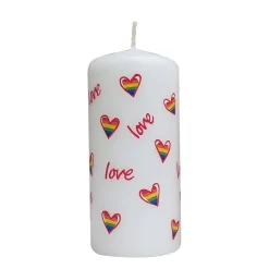 Outlet Alison Gardiner Love Heart Rainbow Pillar Candle