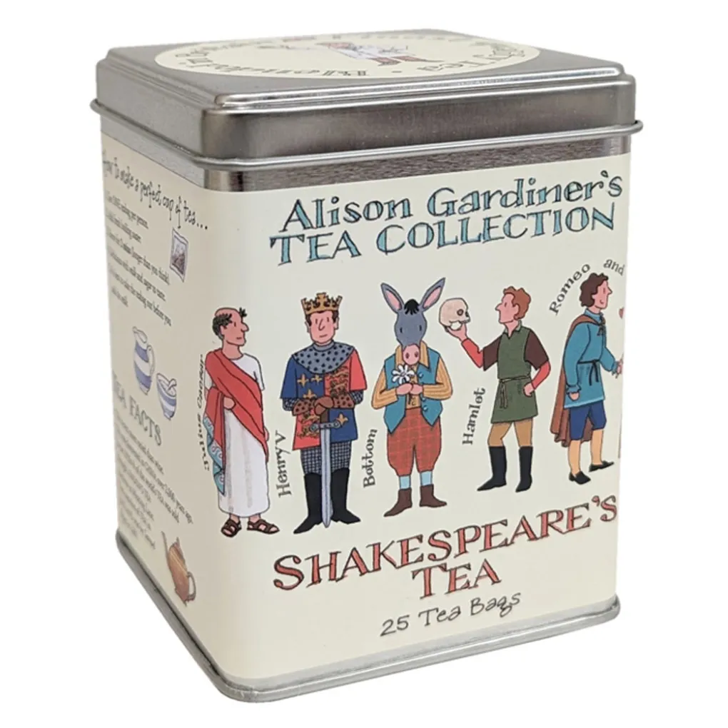 Clearance Alison Gardiner Shakespeare Tea Caddy 25 Bags